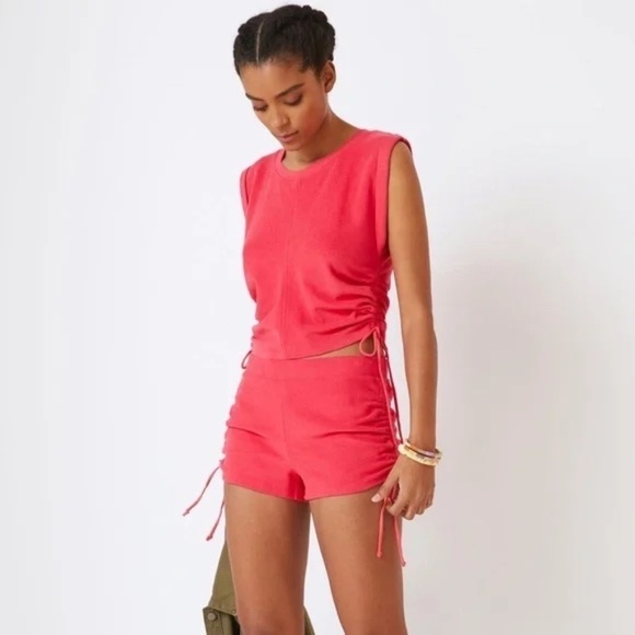 Anthropologie Daily Practice Ruched Baby Tank in Raspberry - Size Small - Picture 10 of 10